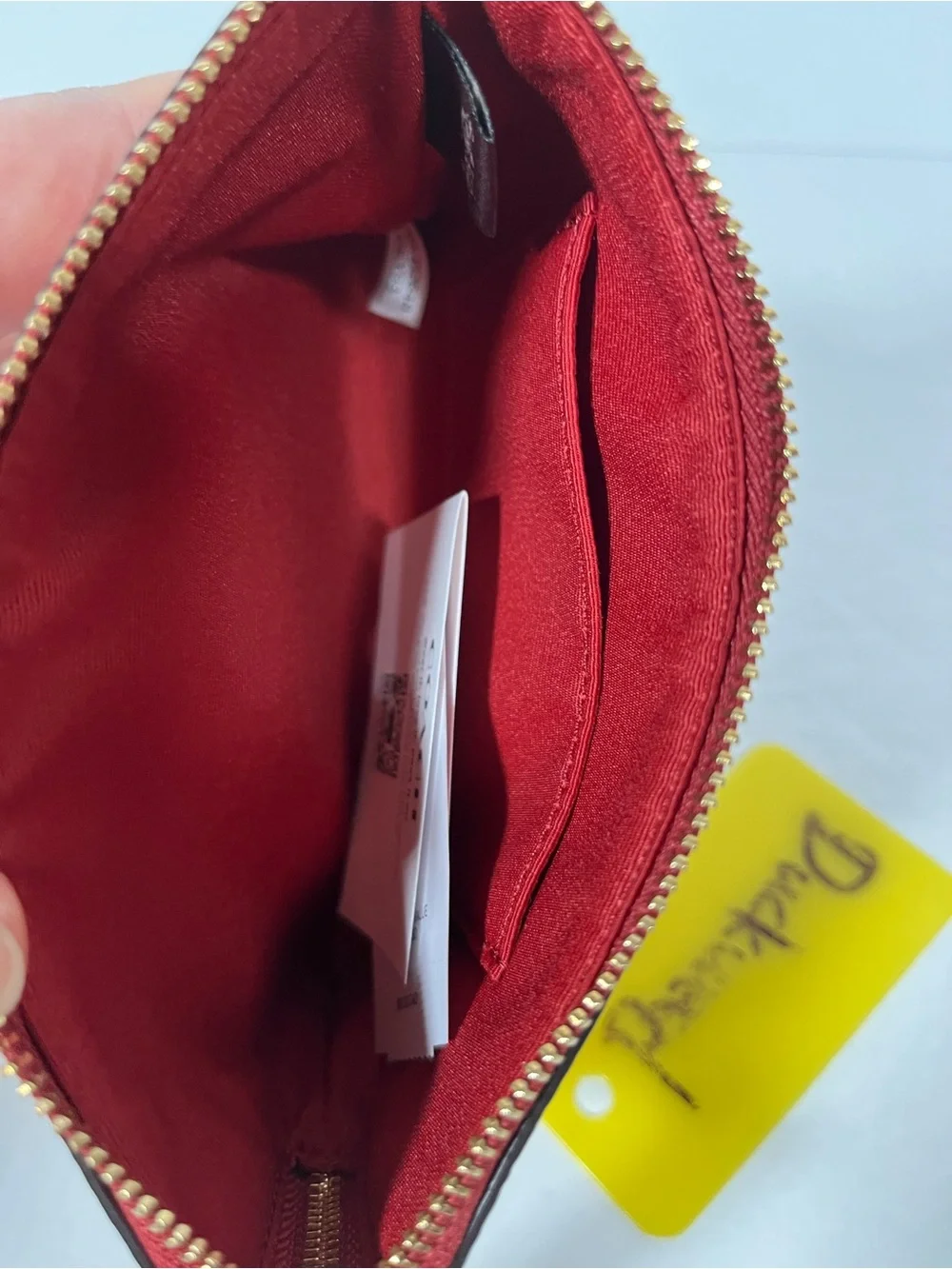 NWT Coach Corner Zip Wristlet In Signature Canvas